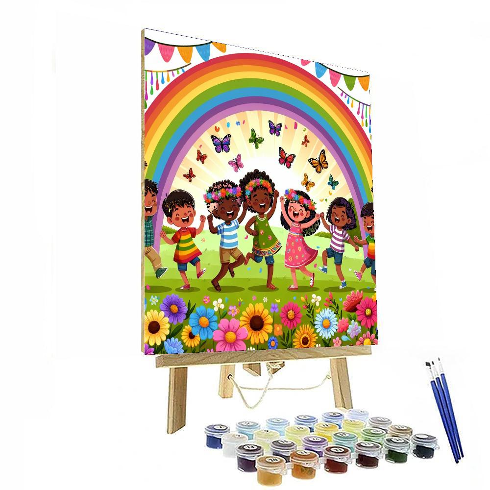 Vibrant Rainbow Celebration Painting By Numbers Kit