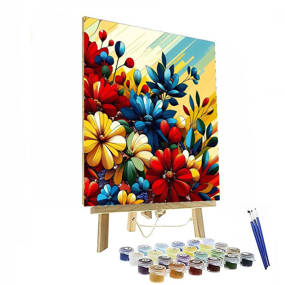 Vibrant Flower Burst Paint By Numbers Kits