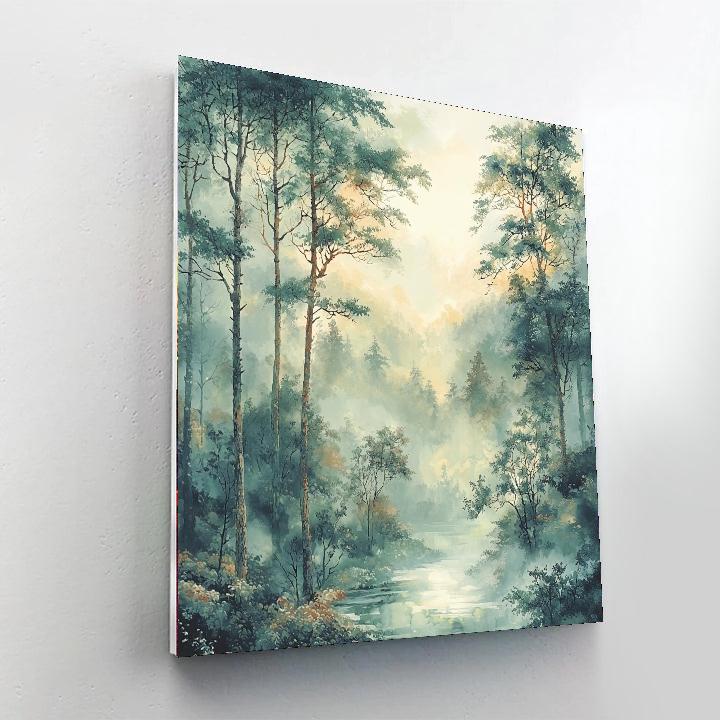 Zhao Mengfu Inspired Echoes Of The Quiet Woods  Paint By Color