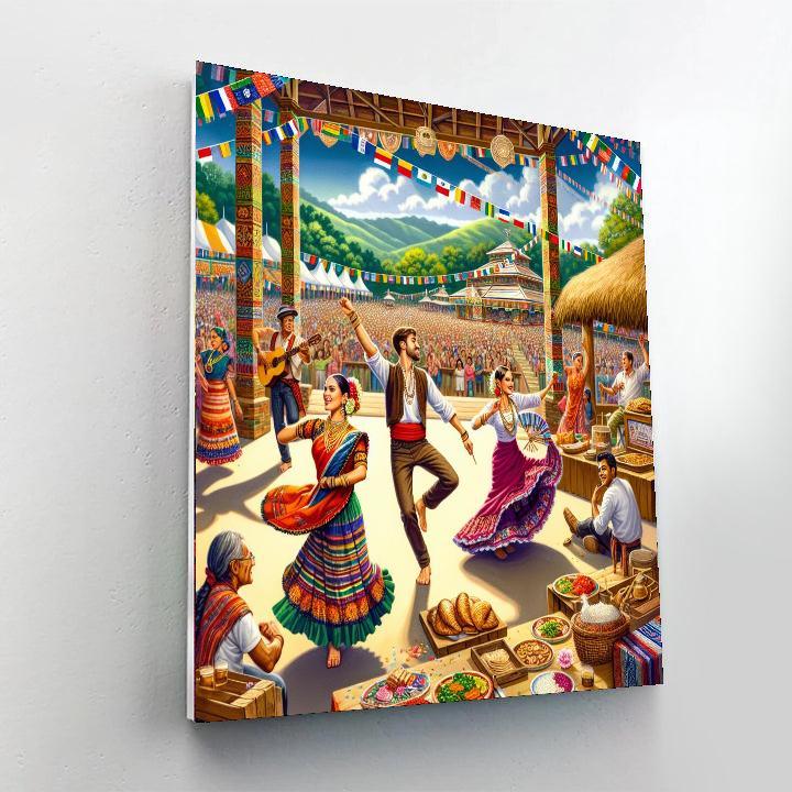 International Folklore Festival - Costa Rica Number Painting