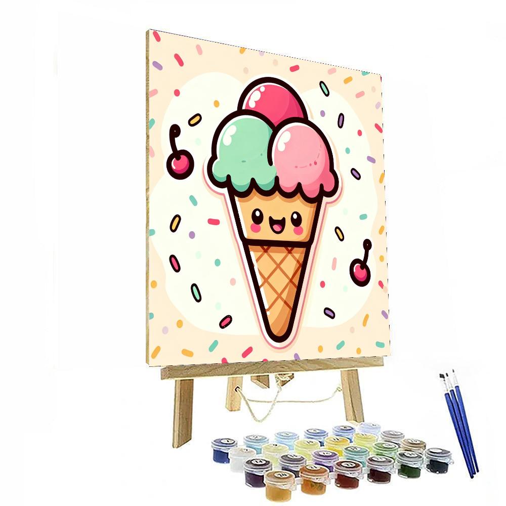 Sassy Ice Cream Cone Painting By Numbers Kit
