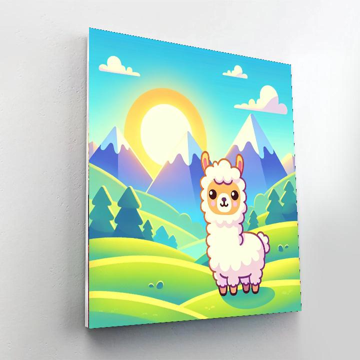 Laughing Llama Landscape Painting Number Kit