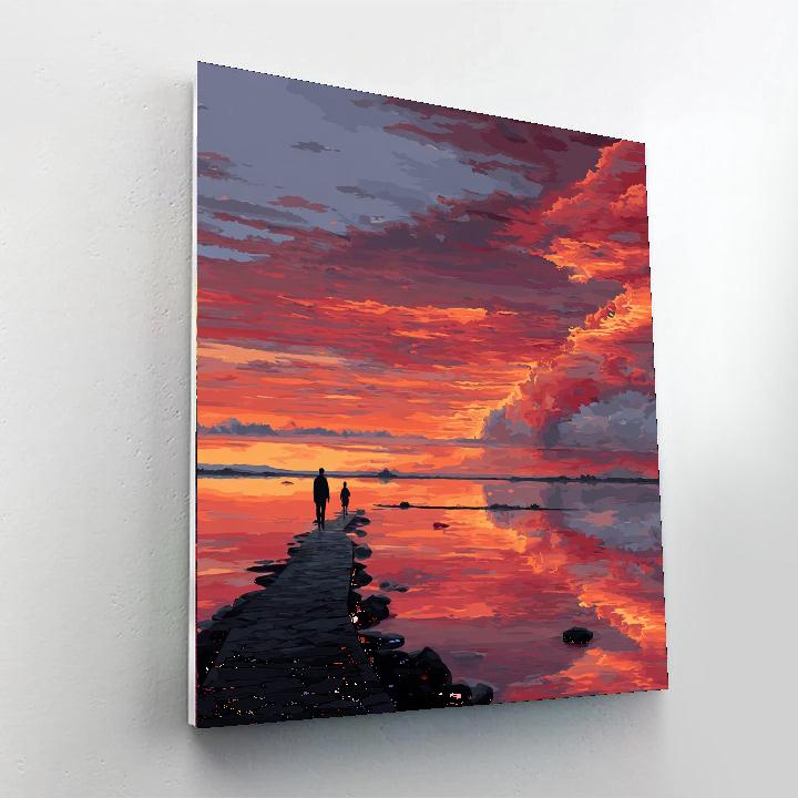 Crimson Evening Walk Numbered Painting Kits