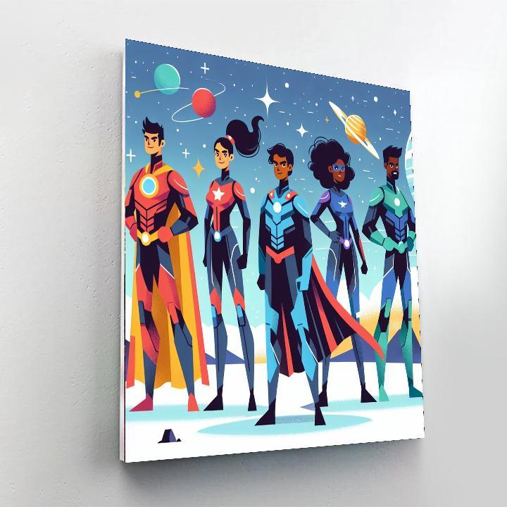 Galaxy Superhero Team Numbered Painting Kits