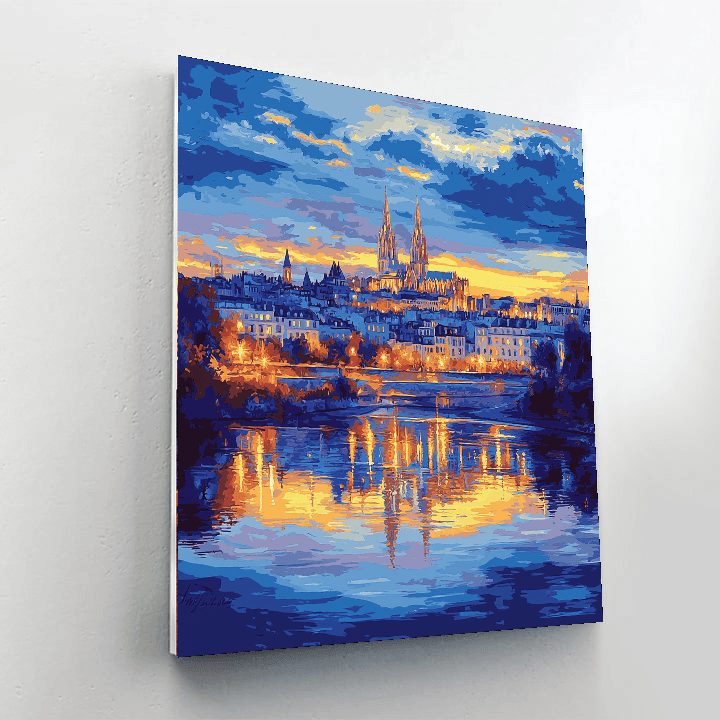 Claude Monet Inspired Urban Reflections At Dusk  Painting By Numbers Kit