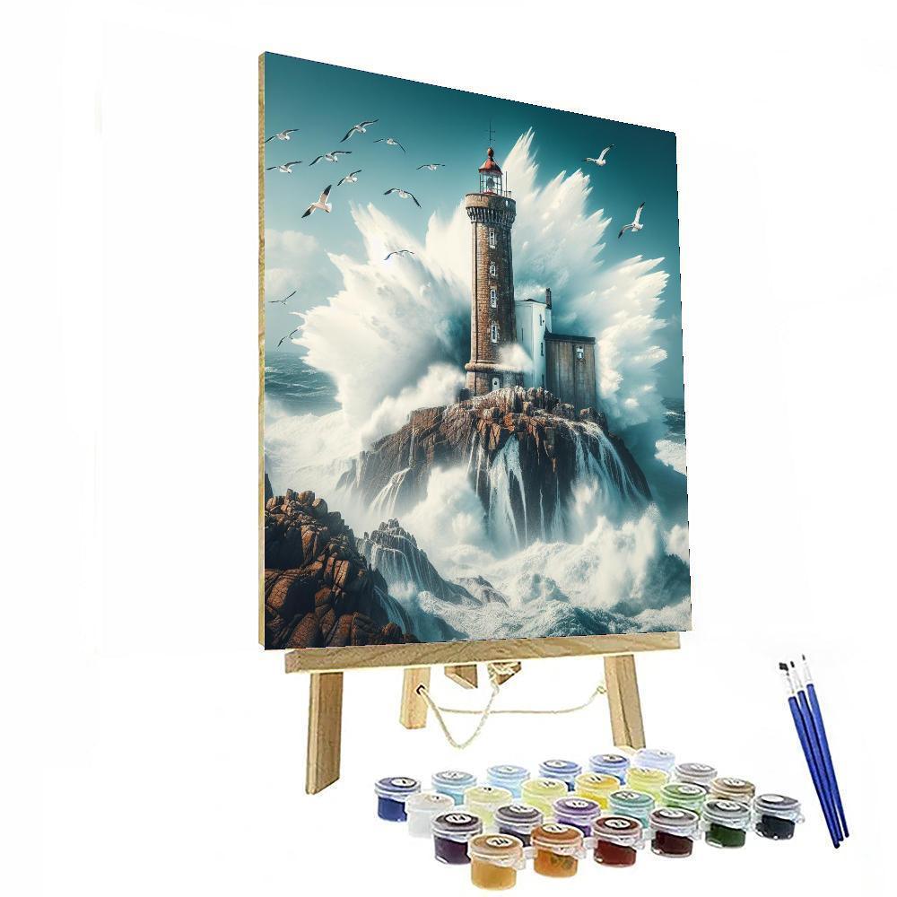Nautical Coastal Lighthouse Painting By Numbers Kit