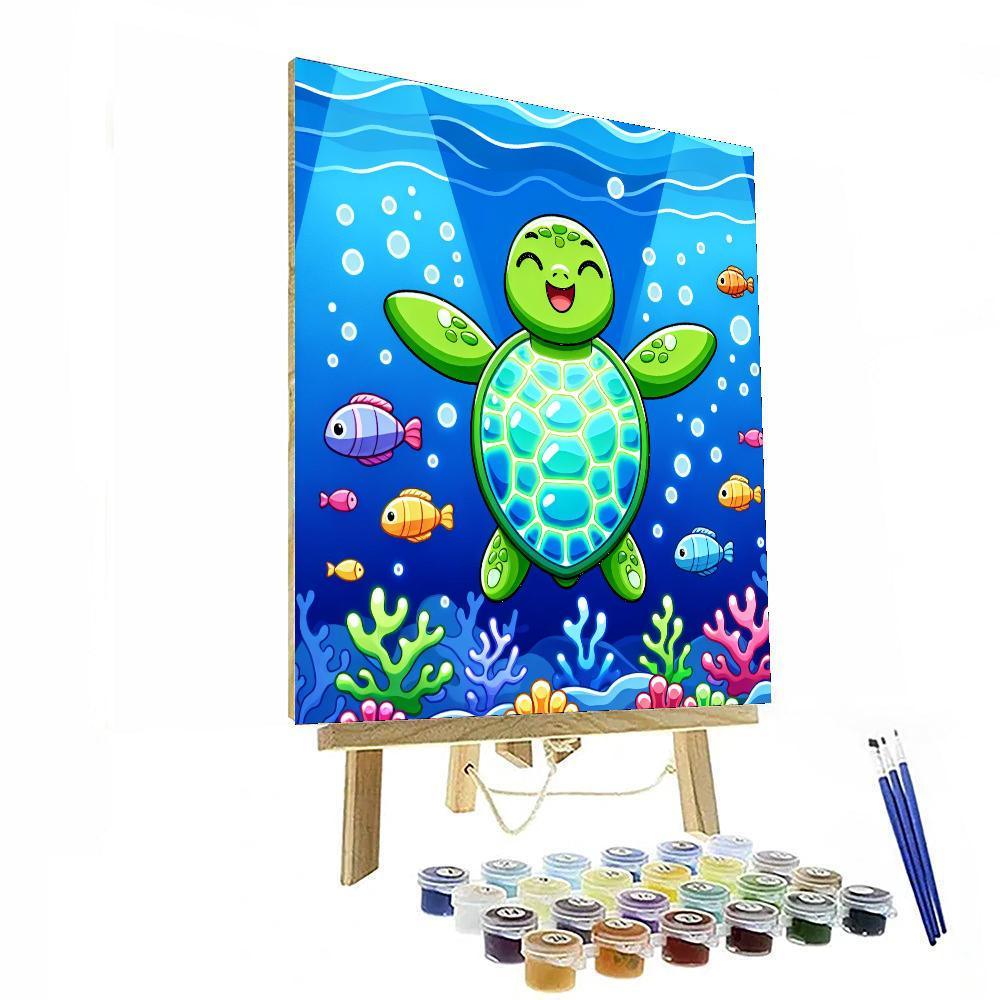 Sunny Sea Turtle DIY Paint By Numbers