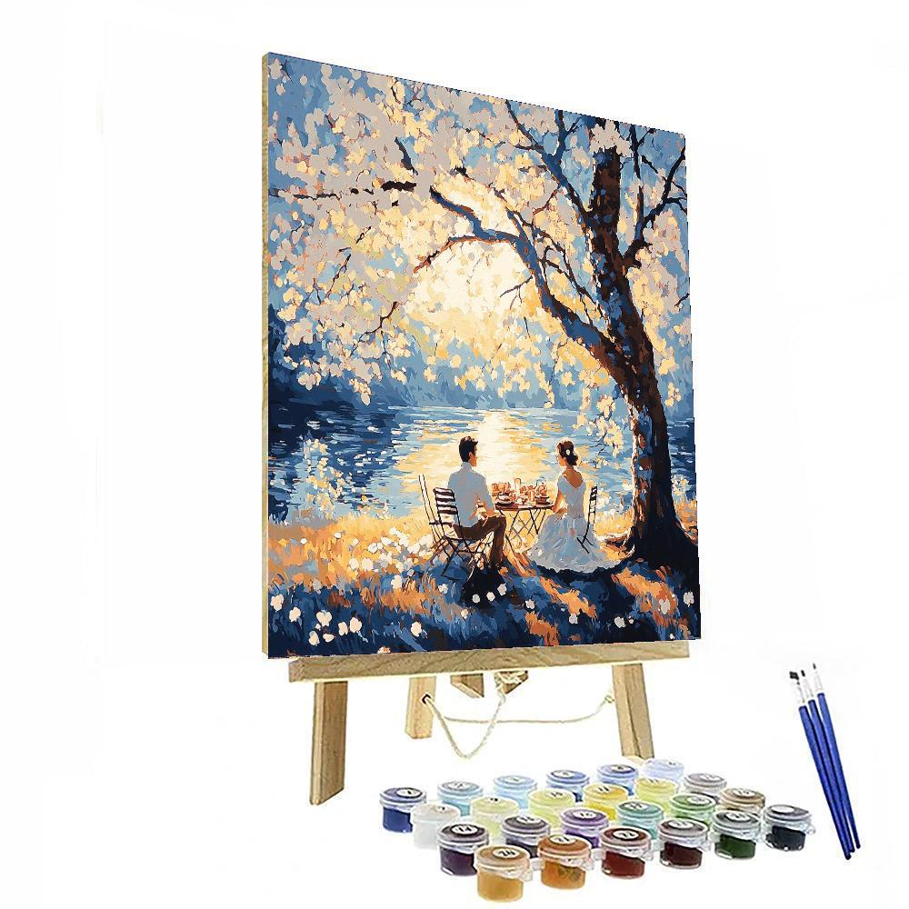 Claude Monet Inspired Under The Cherry Tree  Number Painting