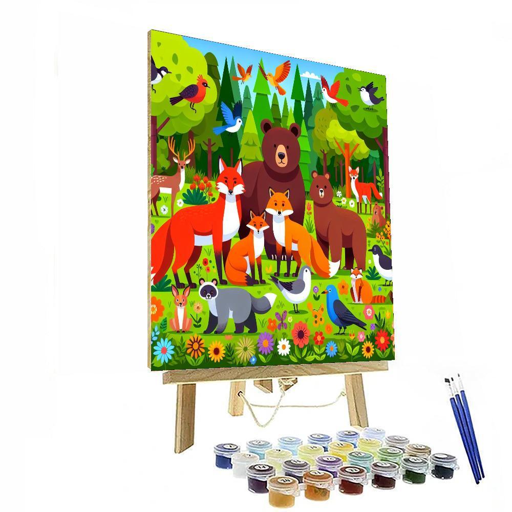 Forest Animal Kingdom Painting By Numbers Kit