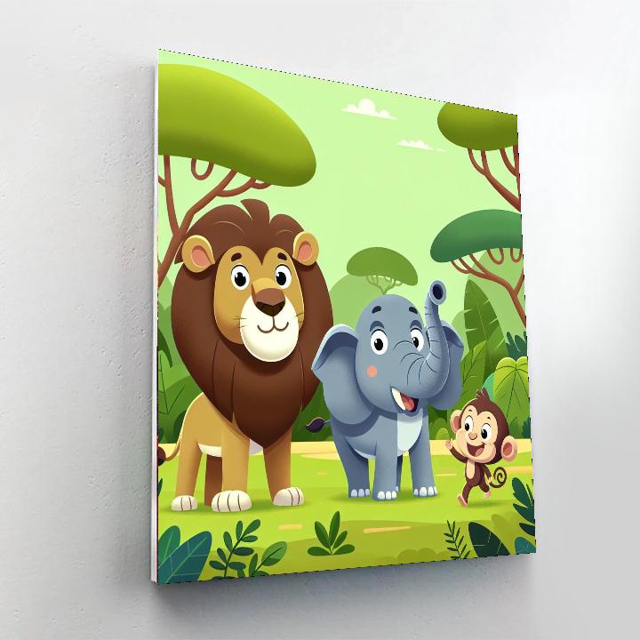 Majestic Jungle Scene Number Painting