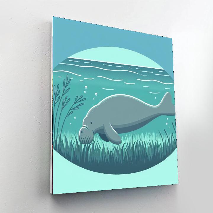 Dashing Dugong Paint By Numbers Art