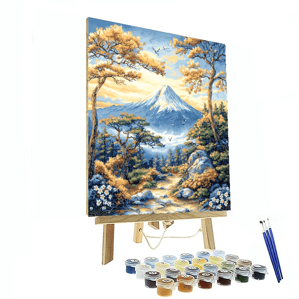 Andō Hiroshige Inspired Majestic Mount Fuji  Paint By Color