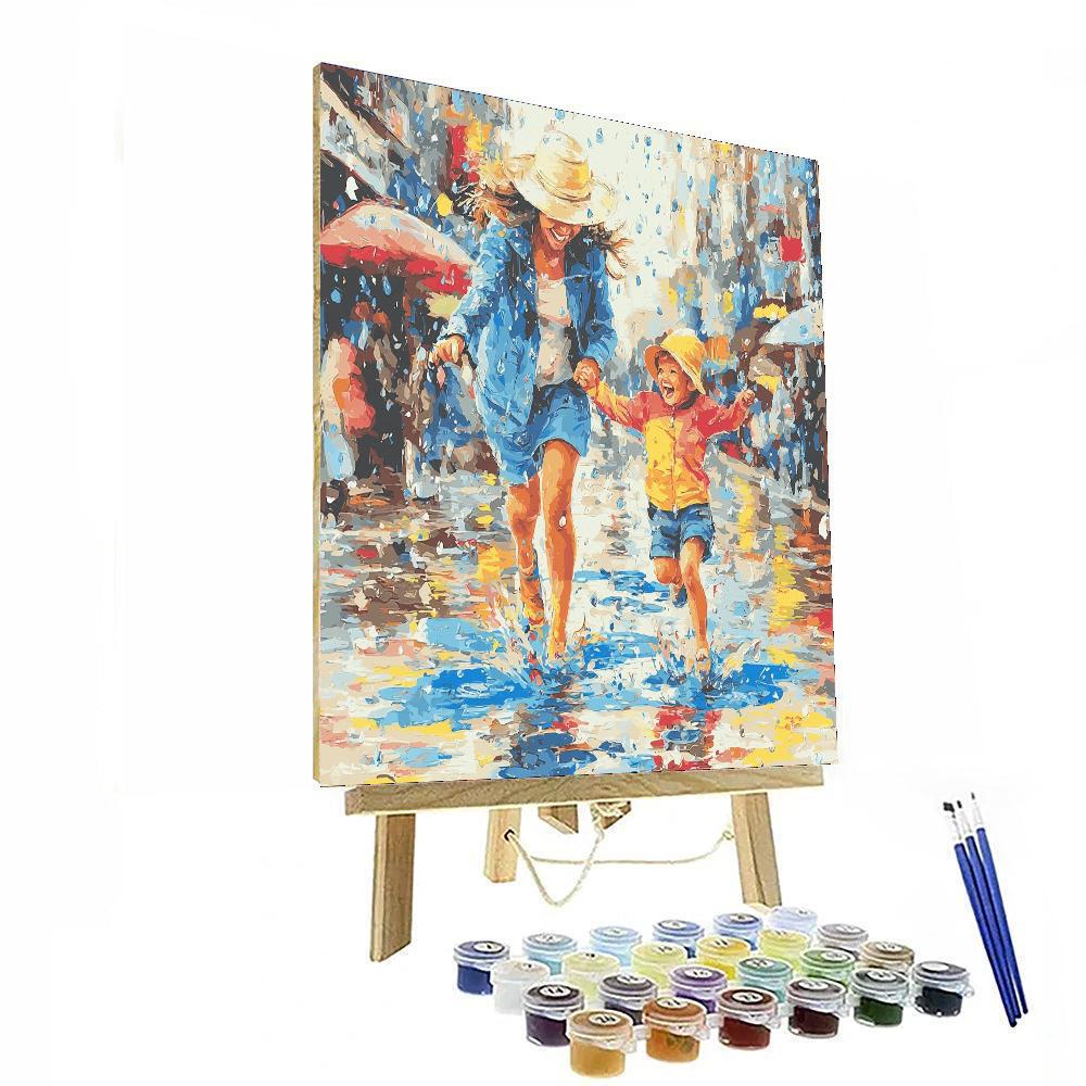 Dancing In The Rain With Mom Number Painting