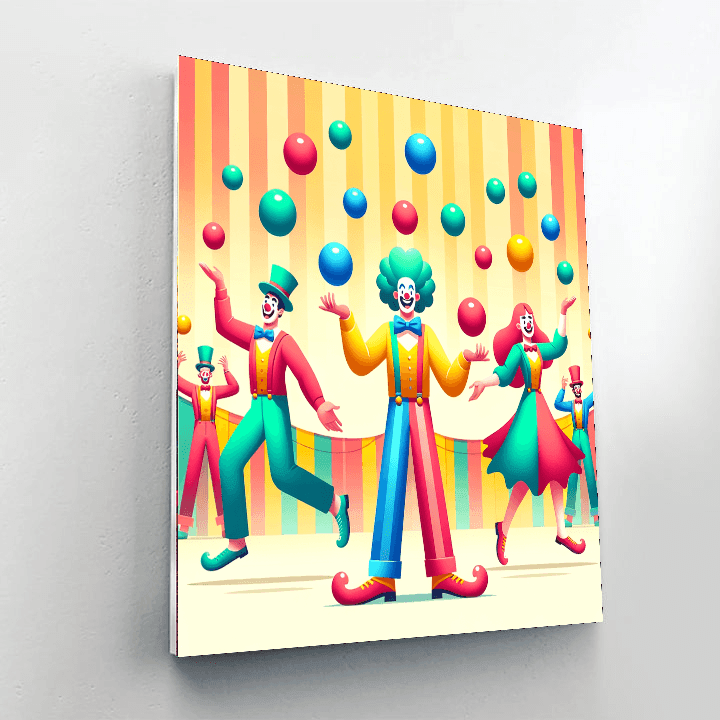 Colorful Circus Clowns Paint By Numbers