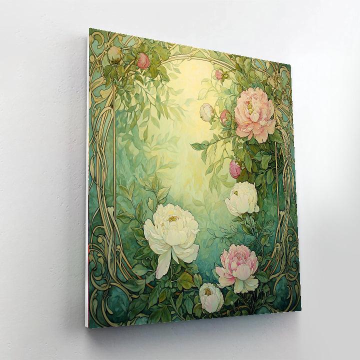 Alphonse Mucha Inspired Botanical Serenity  Paint By Numbers