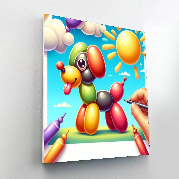 Whimsical Balloon Dog Paint By Color
