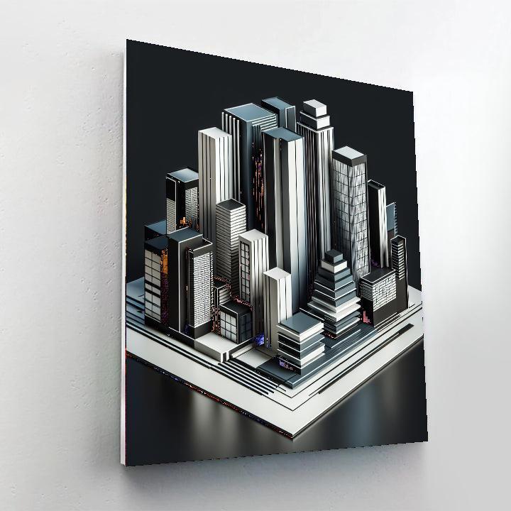 Modern Cityscape Geometry Paint By Number