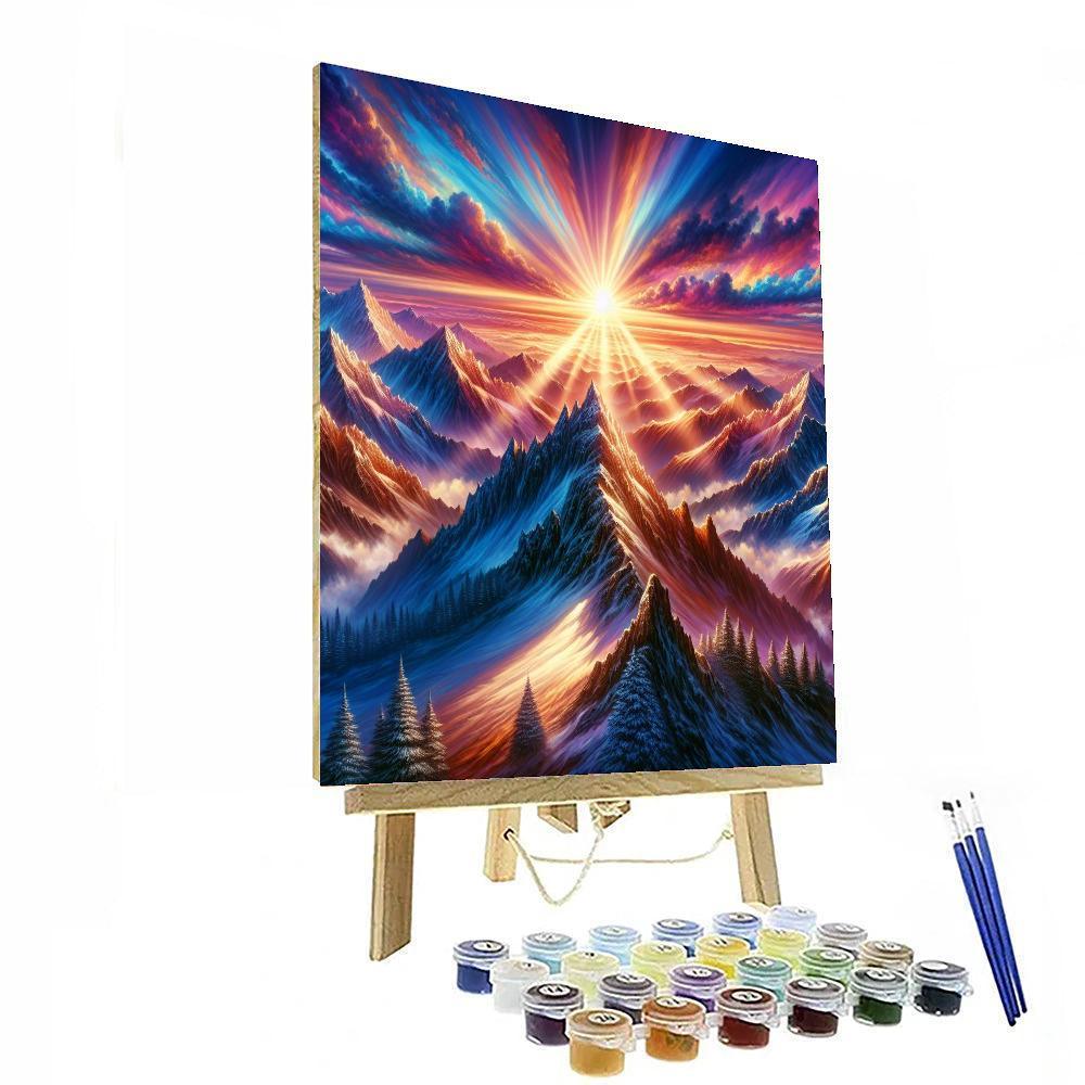 Glorious Mountain Sunrise Paint By Color