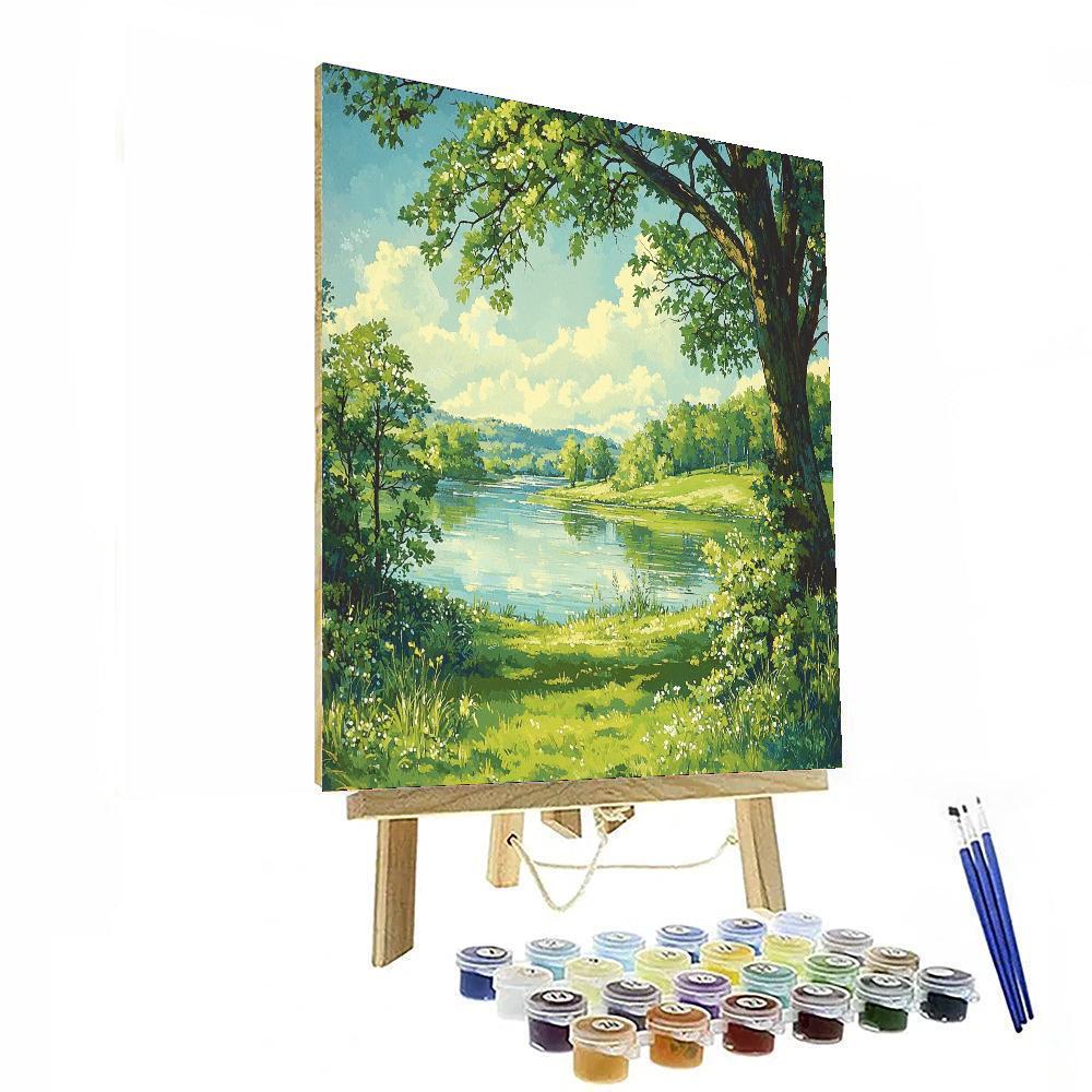 Georges Seurat Inspired Emerald Reflections  Numbered Painting Kits