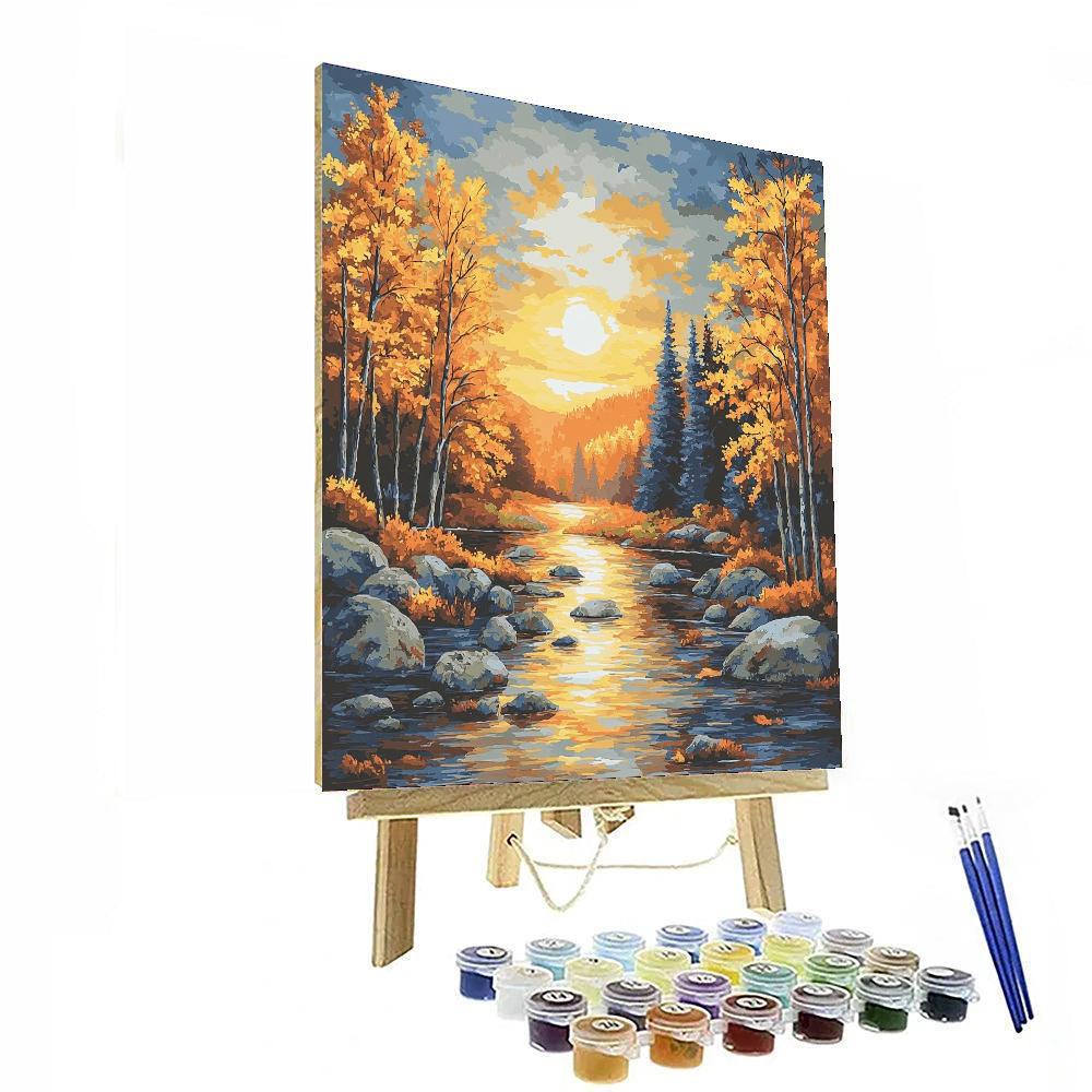 Zhao Mengfu Inspired Embers Of Autumn Twilight  Paint By Number