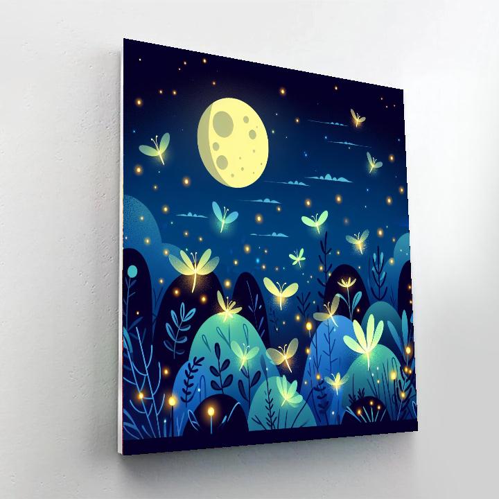 Fluttering Fireflies Paint By Numbers Art