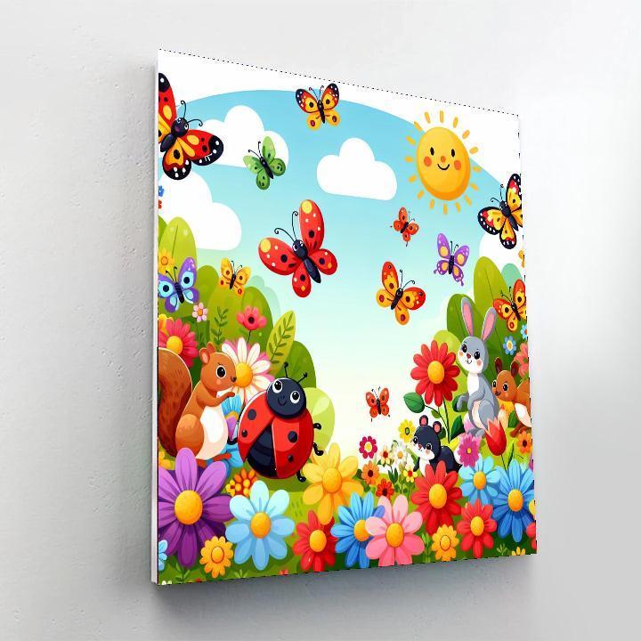 Adventurous Garden Creatures Paint By Numbers Art