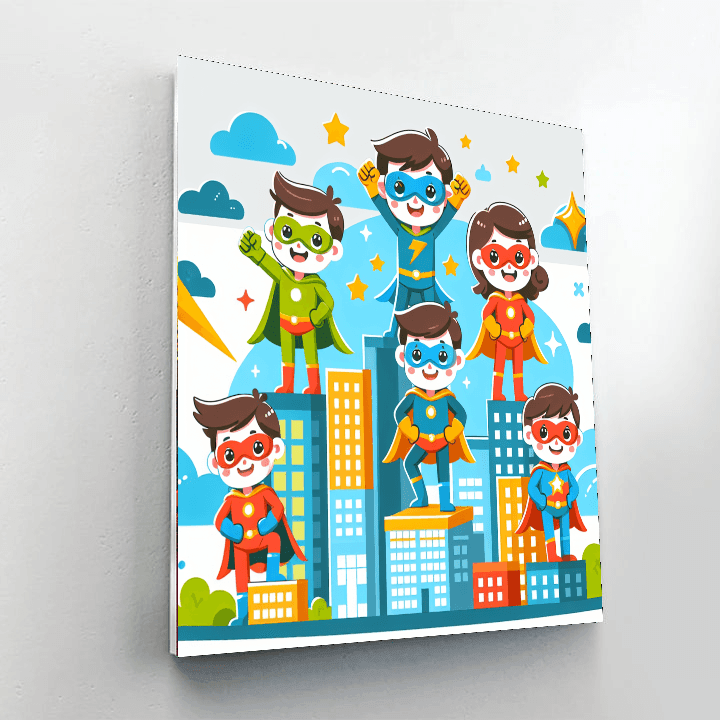 Superhero Sidekicks Paint By Numbers Art