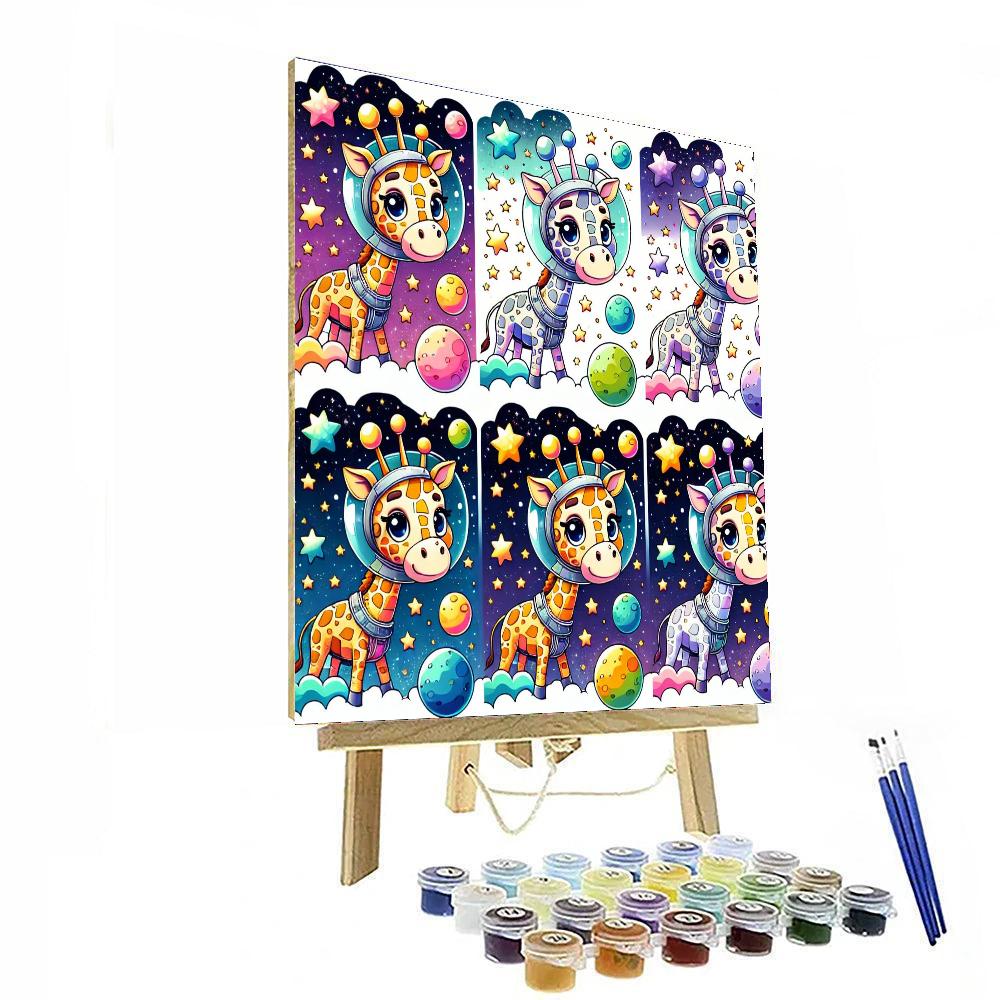 Giraffe Galaxy Exploration Paint By Numbers