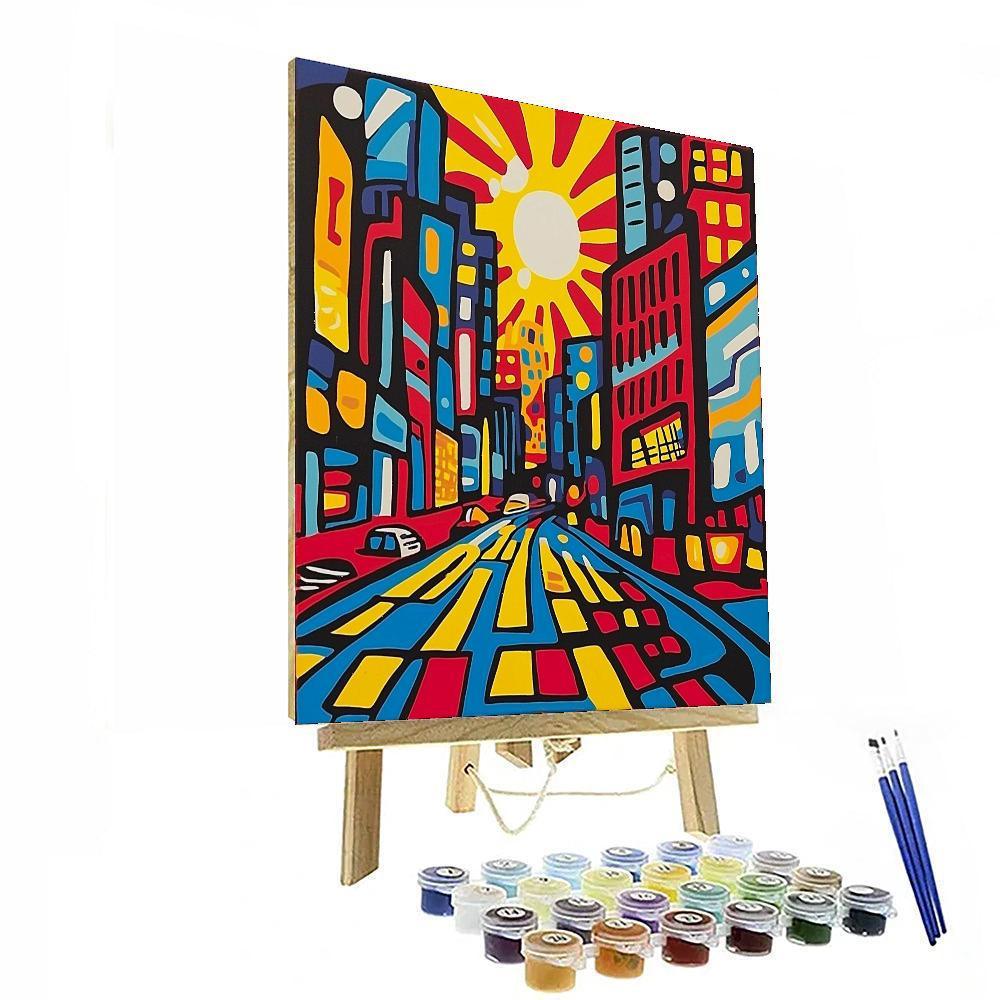 Keith Haring Inspired Abstract City Vibrance  Painting By Numbers Kit