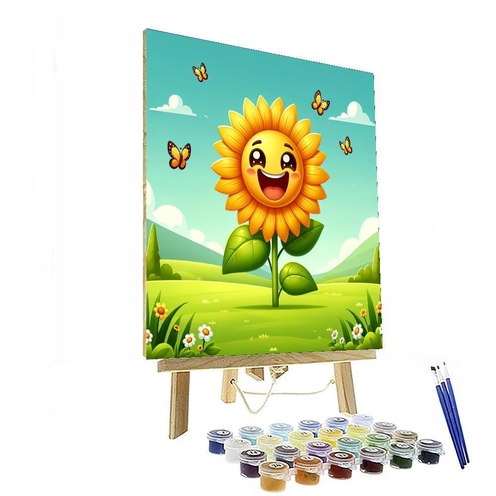 Friendly Sunflower Paint By Numbers Art
