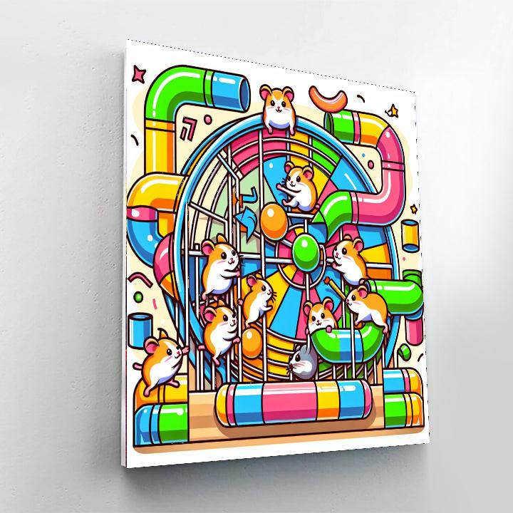 Hopping Hamster Haven Painting Number Kit