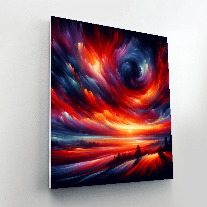 Fiery Sunset Horizon Paint By Color