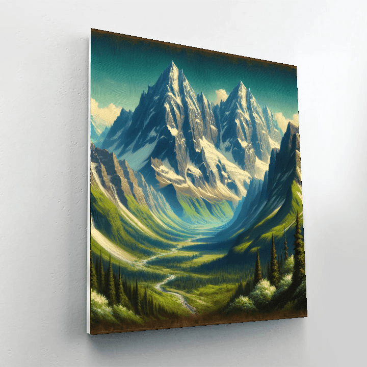 Cerulean Mountain Escape Painting By Numbers Kit