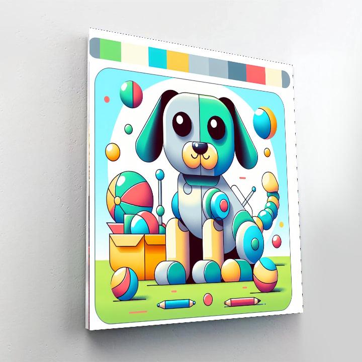 Fun Robot Dog Paint By Numbers
