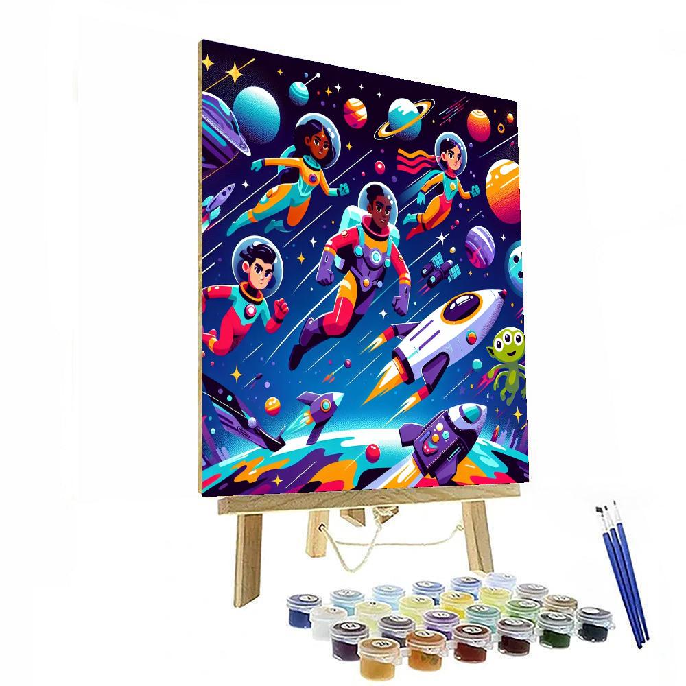 Space Heroes Galaxy Painting Number Kit