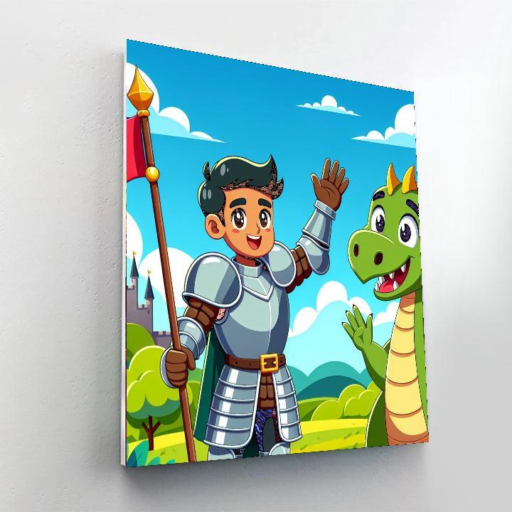 Brave Knights And Dragons Painting Number Kit