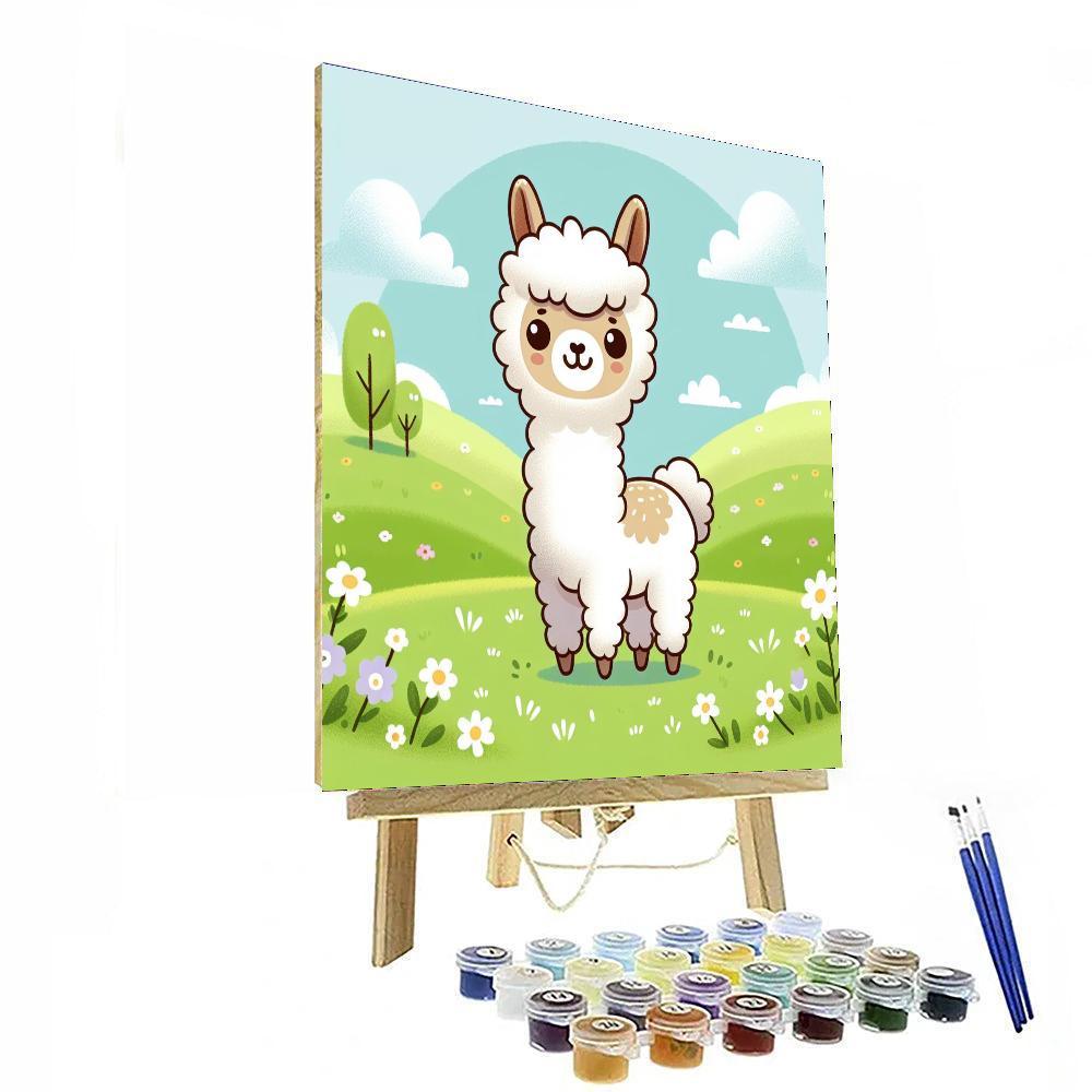 Cuddly Alpaca Paint By Numbers Art