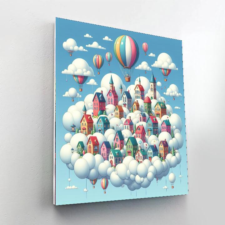 Floating Fairy Tale Village Painting By Numbers Kit