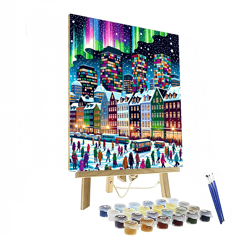 Winter Lights Festival - Iceland Paint By Color