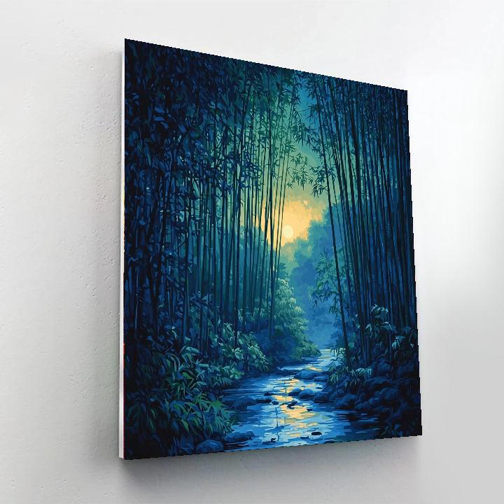 Hiroshige Inspired Twilight Bamboo Grove  Painting By Numbers Kit