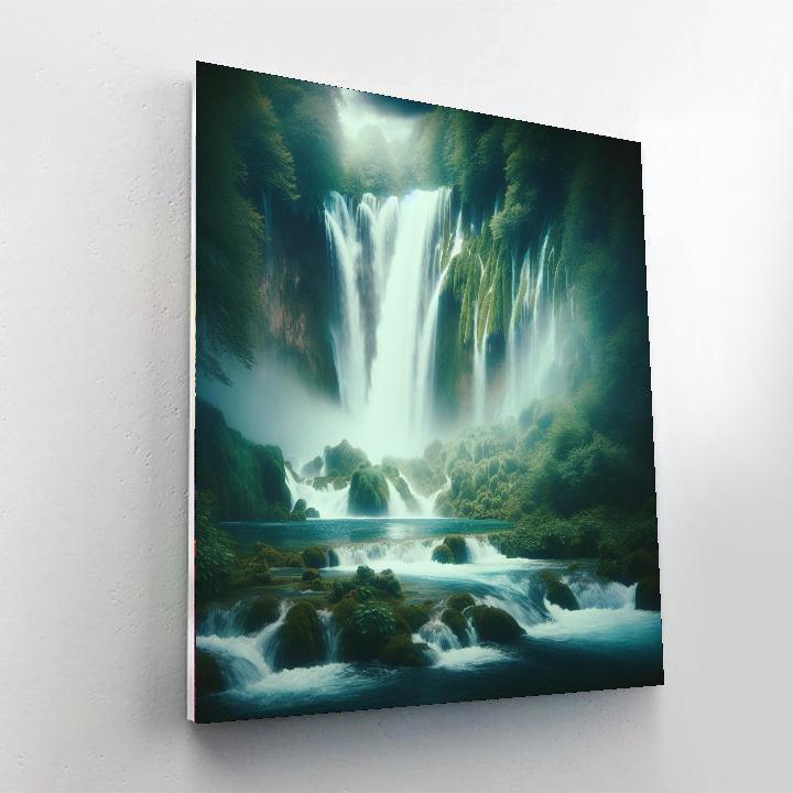 Majestic Waterfall Paradise Paint By Color