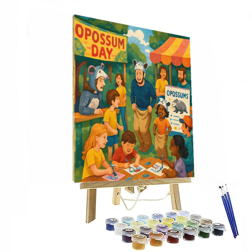 Opossum Day Painting By Numbers Kit