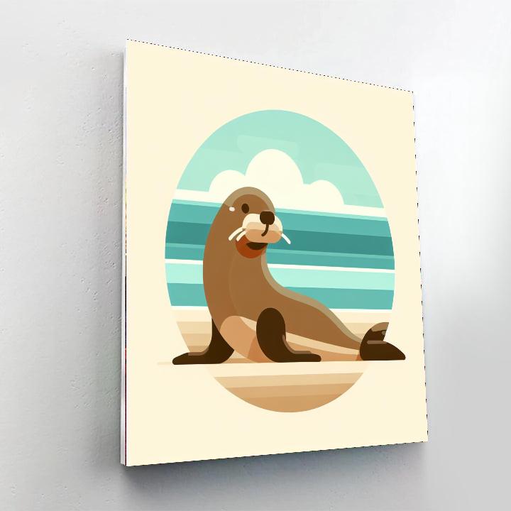 Silly Sea Lion Paint By Numbers Art