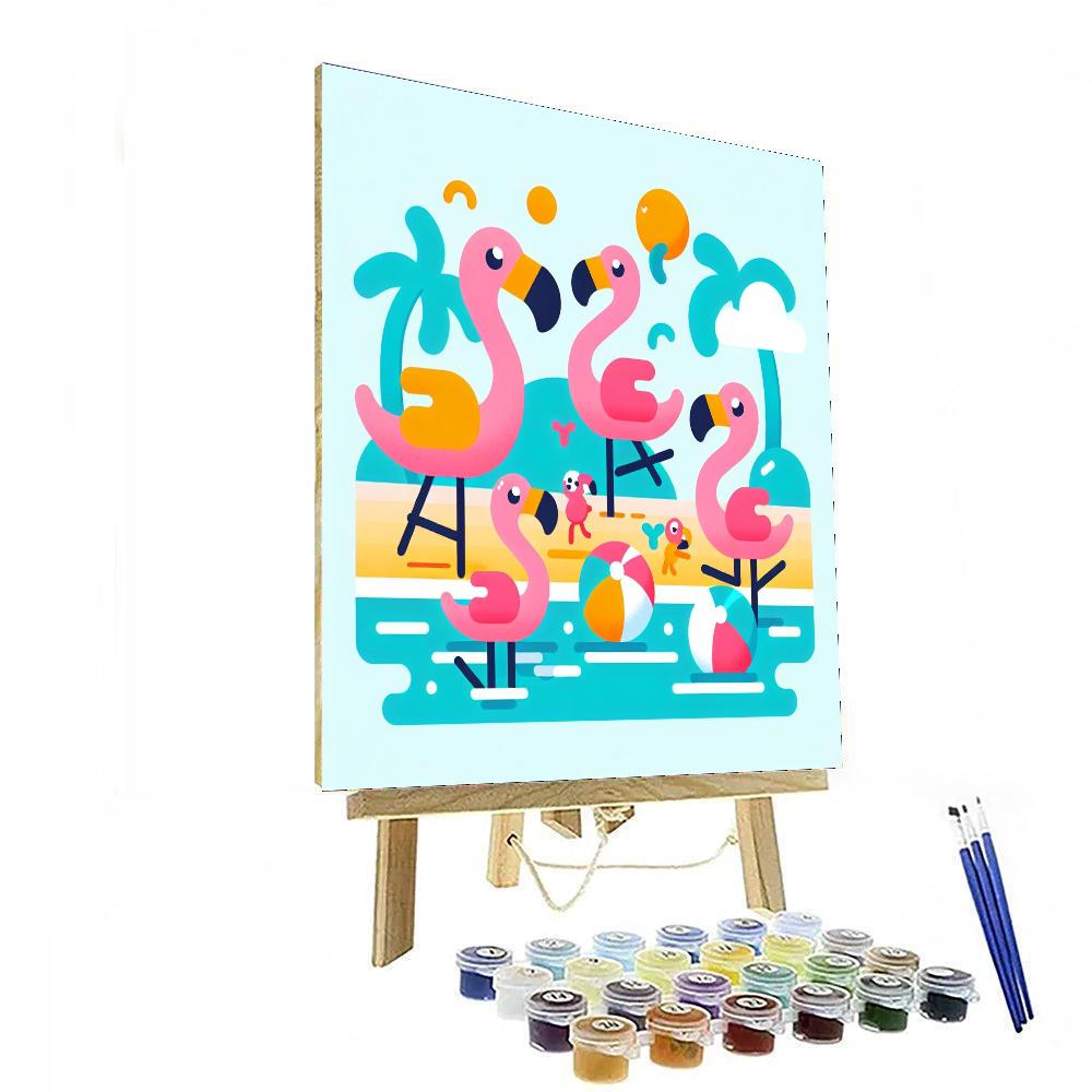 Frolicking Flamingo Frolic Paint By Numbers