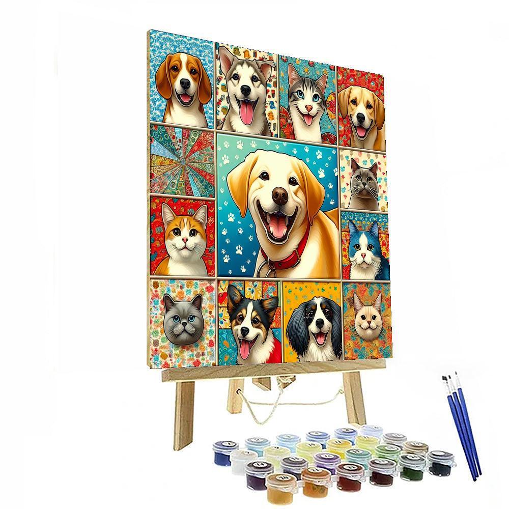 Cheerful Pet Portraits DIY Paint By Numbers