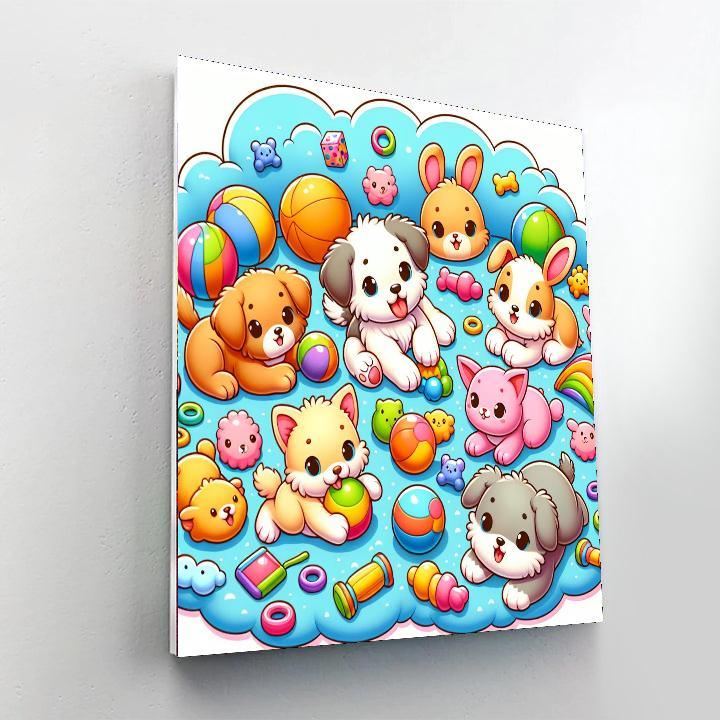 Cute Animal Playtime Paint By Number