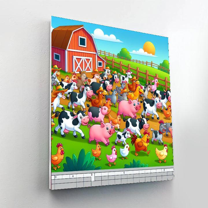 Friendly Farmyard Parade Numbered Painting Kits