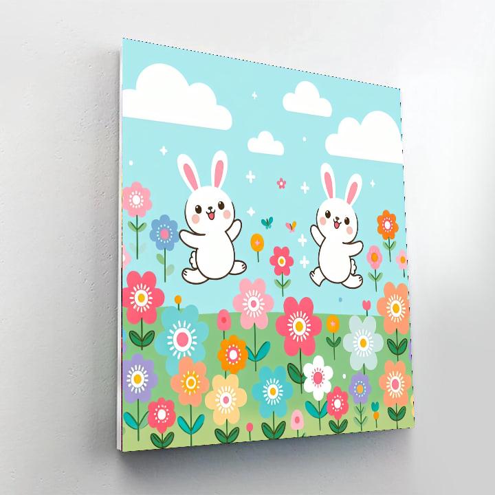 Bouncing Bunny Playground Painting Number Kit