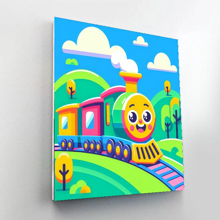 Cheerful Train Journey Painting Number Kit