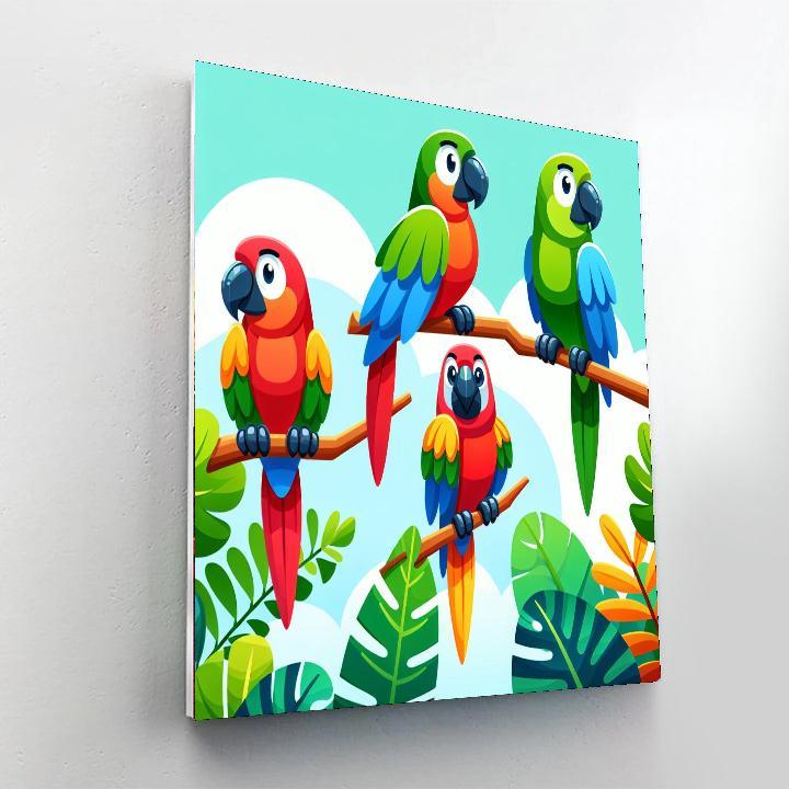 Jungle Parrot Extravaganza Paint By Number